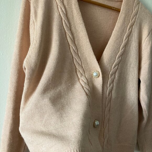 Braided Pink Cardigan - Picture 9 of 12